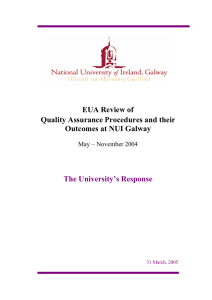 EUA Review of Quality Assurance Procedures and their Outcomes at NUI Galway