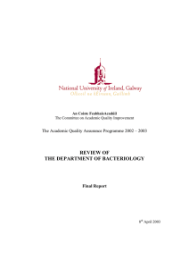REVIEW OF THE DEPARTMENT OF BACTERIOLOGY
