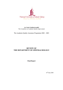 REVIEW OF THE DEPARTMENT OF OPHTHALMOLOGY