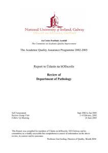 Report to Údarás na hOllscoile Review of Department of Pathology