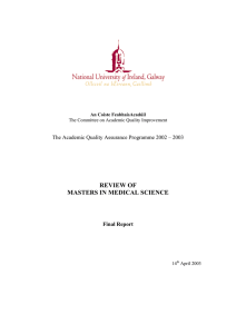 REVIEW OF MASTERS IN MEDICAL SCIENCE