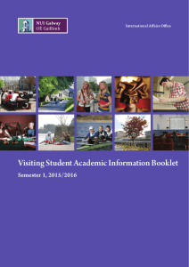 Visiting Student Academic Information Booklet Semester 1, 2015/2016