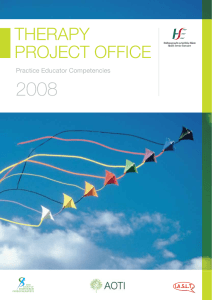 2008 THERAPY PROJECT OFFICE Practice Educator Competencies
