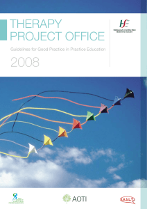 2008 Therapy projecT office Guidelines for Good Practice in Practice Education