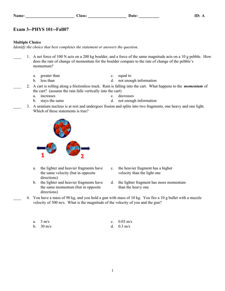 phy 101 exam questions