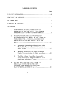 TABLE OF CONTENTS  Page TABLE OF AUTHORITIES……………………………………………………...iii