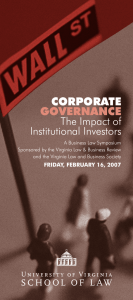 CORPORATE GOVERNANCE The Impact of Institutional Investors