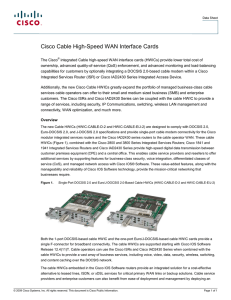 Cisco Cable High-Speed WAN Interface Cards