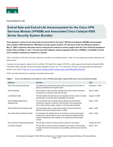 End-of-Sale and End-of-Life Announcement for the Cisco VPN