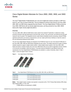 Cisco Digital Modem Modules for Cisco 2800, 2900, 3800, and... Series