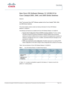 New Cisco IOS Software Release 12.1(22)EA10 for Cisco announces Cisco IOS