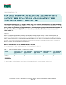 NEW CISCO IOS SOFTWARE RELEASE 12.1(22)EA4 FOR CISCO