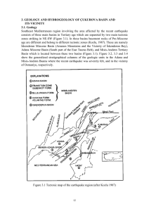 3. GEOLOGY AND HYDROGEOLOGY OF ÇUKUROVA BASIN AND ITS VICINITY