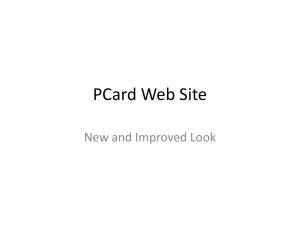 PCard Web Site New and Improved Look