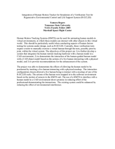 Integration of Human Motion Tracker for Simulation of a Verification... Regenerative Environmental Control and Life Support System (R-ECLSS)