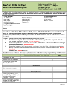 Crafton Hills College Basic Skills Committee Agenda Date: January 14th,  2015