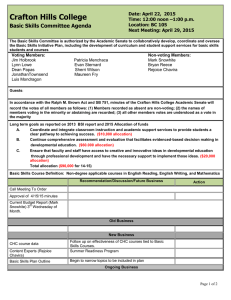 Crafton Hills College Basic Skills Committee Agenda Date: April 22,  2015