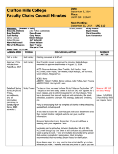 Crafton Hills College Faculty Chairs Council Minutes Date: Place: