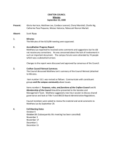 CRAFTON COUNCIL  Minutes  September 22, 2009   
