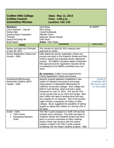 Crafton Hills College  Crafton Council Committee Minutes