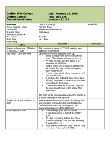 Crafton Hills College  Crafton Council Committee Minutes