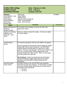 Crafton Hills College  Crafton Council Committee Minutes