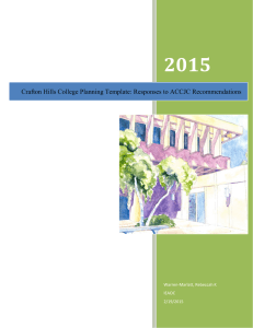 2015  Crafton Hills College Planning Template: Responses to ACCJC Recommendations