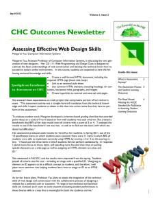 CHC Outcomes Newsletter Assessing Effective Web Design Skills