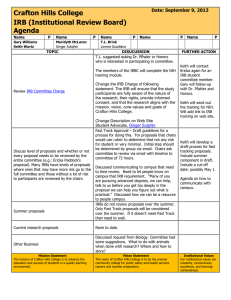 Crafton Hills College IRB (Institutional Review Board) Agenda Date: September 9, 2013