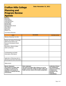 Crafton Hills College Planning and Program Review Agenda