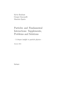 Particles and Fundamental Interactions: Supplements, Problems and Solutions Sylvie Braibant