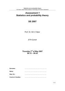 Assessment 1 Statistics and probability theory  SS 2007