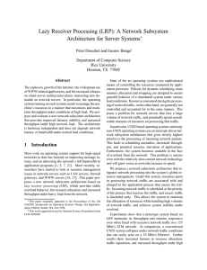 Lazy Receiver Processing (LRP): A Network Subsystem Architecture for Server Systems