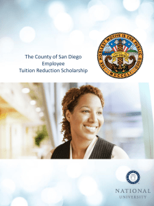The County of San Diego Employee Tuition Reduction Scholarship C