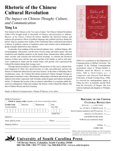 Rhetoric of the Chinese Cultural Revolution The Impact on Chinese Thought, Culture,