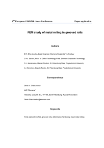 FEM study of metal rolling in grooved rolls 8