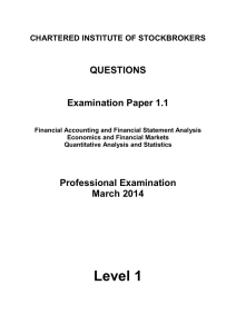 QUESTIONS Examination Paper 1.1 CHARTERED INSTITUTE OF STOCKBROKERS