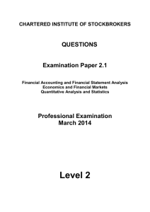 QUESTIONS Examination Paper 2.1 CHARTERED INSTITUTE OF STOCKBROKERS