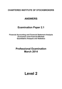 ANSWERS Examination Paper 2.1 CHARTERED INSTITUTE OF STOCKBROKERS