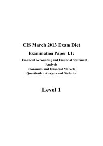 CIS March 2013 Exam Diet Examination Paper 1.1: