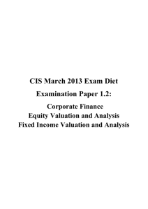CIS March 2013 Exam Diet Examination Paper 1.2: Corporate