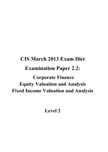 CIS March 2013 Exam Diet Examination Paper 2.2: Corporate