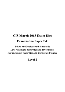 CIS March 2013 Exam Diet Examination Paper 2.4: