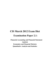 CIS March 2012 Exam Diet Examination Paper 2.1: