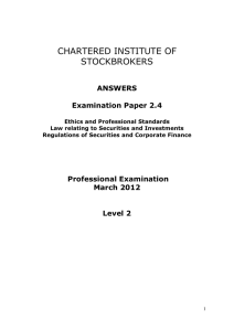 CHARTERED INSTITUTE OF STOCKBROKERS  ANSWERS