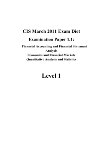CIS March 2011 Exam Diet Examination Paper 1.1: