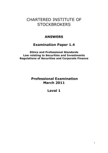 CHARTERED INSTITUTE OF STOCKBROKERS  ANSWERS