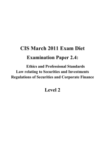 CIS March 2011 Exam Diet Examination Paper 2.4: