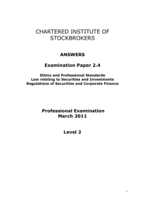 CHARTERED INSTITUTE OF STOCKBROKERS  ANSWERS