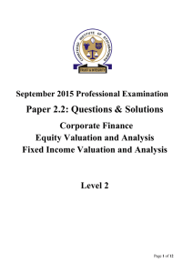 Paper 2.2: Questions &amp; Solutions  Corporate Finance Equity Valuation and Analysis